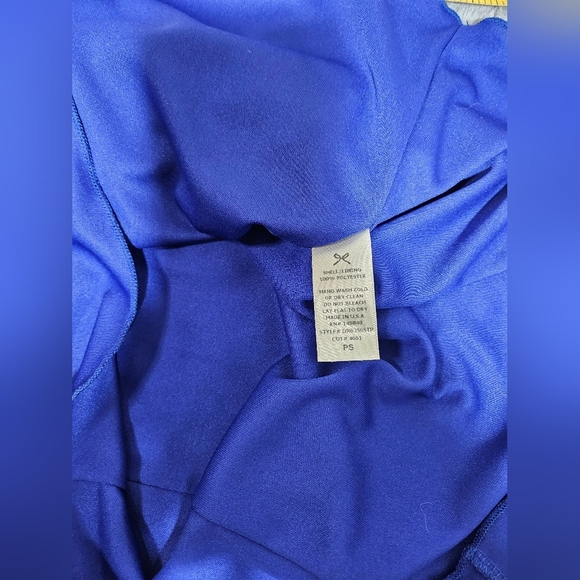 NEW Everly Andra Dress Small Cobalt Blue Gold Midi Tent Halter Neck - Picture 8 of 8